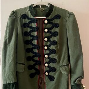 Free People Structure Velvet Green Jacket